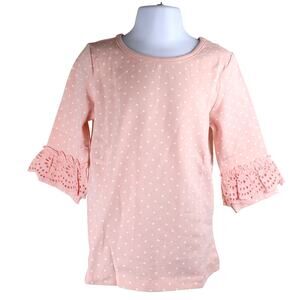 Matilda Jane Enchanted Garden Pink Cloud Ruffle Tee Size 6 NWT Polka Dot